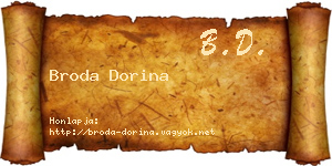Broda Dorina névjegykártya
